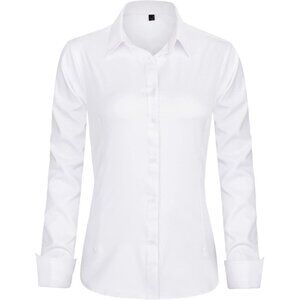 Womens Dress Shirts Long Sleeve Button Down Shirt Wrinkle-Free Business Casual B